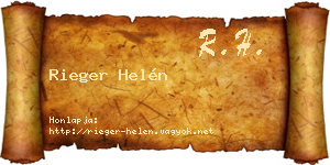 Rieger Helén névjegykártya